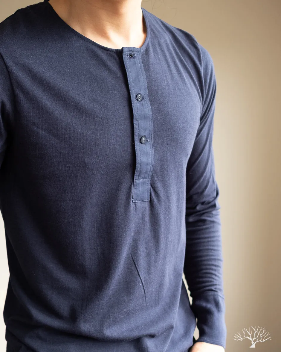 102 Vintage Henley - Ink Blue