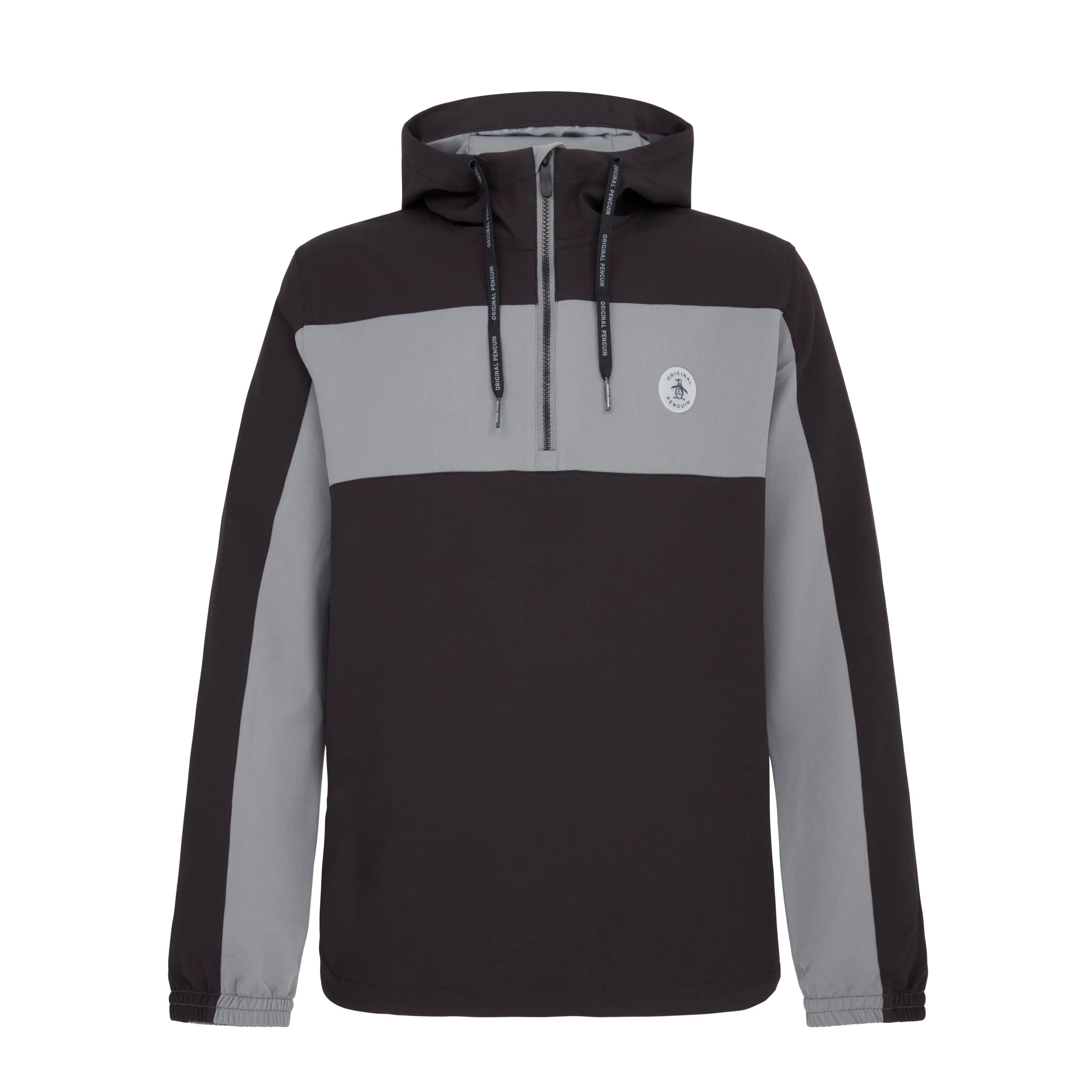 1/4 Zip Colour Block Long Sleeve Golf Windbreaker Jacket In Caviar