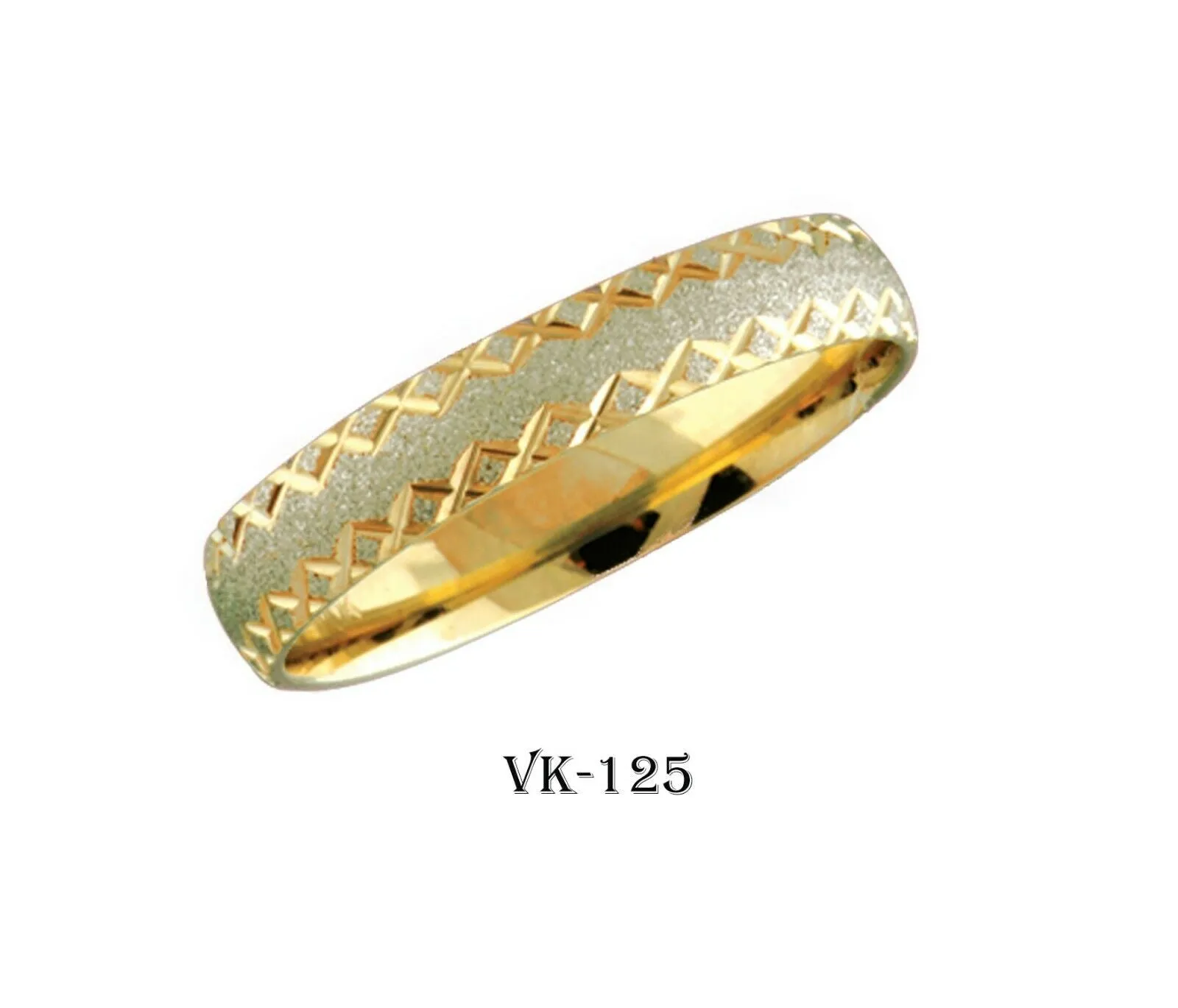 14k Solid Gold Elegant Ladies Modern Sandstone Finish Flat Band 4MM Ring Vk125v