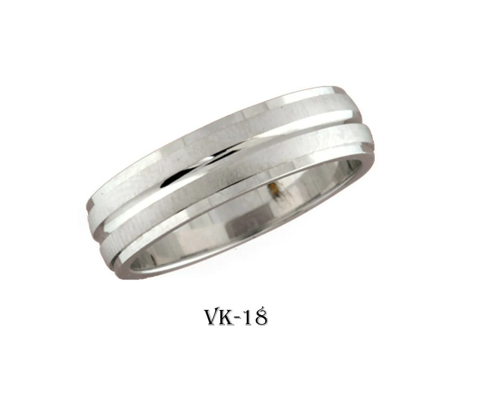 14k Solid Gold Elegant Ladies Modern Satin Finished Flat Band 6MM Ring VK18v