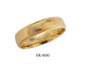 14k Solid Gold Elegant Ladies Modern Shiny Finished Flat Band 5mm Ring VK600v(Y)