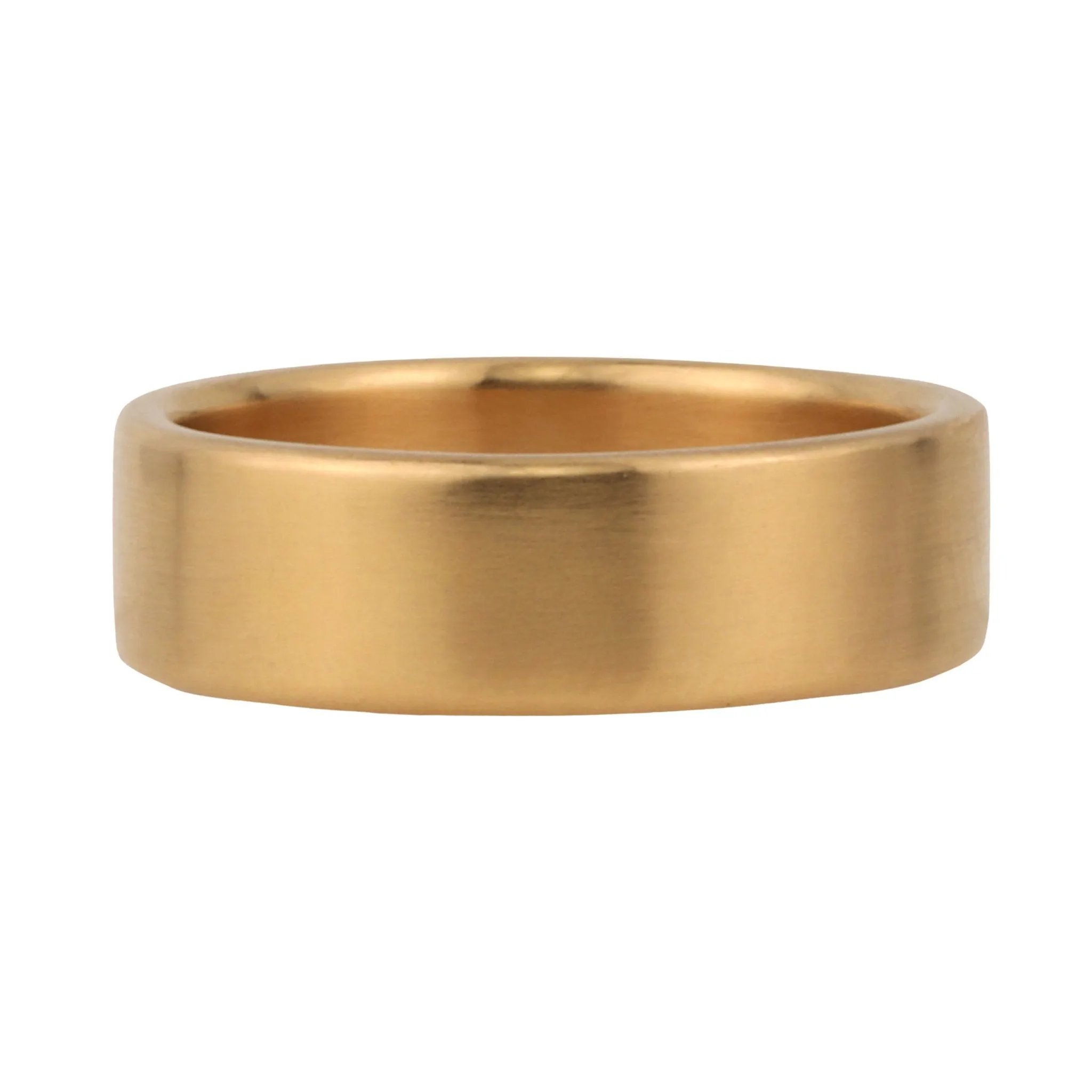 18K Rose Gold Flat Band Ring with Rounded Edges