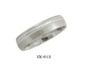 18k Solid Gold Elegant Ladies Modern Cross Stain Flat Band 5mm Ring VK613v(W)