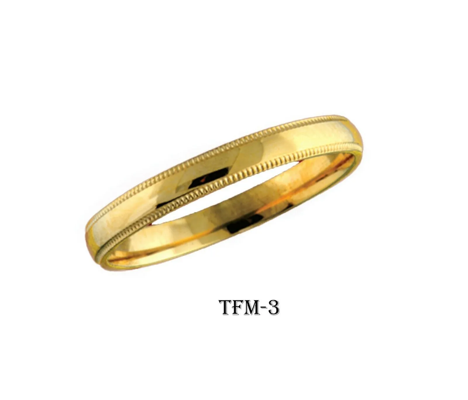 18k Solid Gold Elegant Ladies Modern Shinny Finished Flat Band Ring TFM-3v