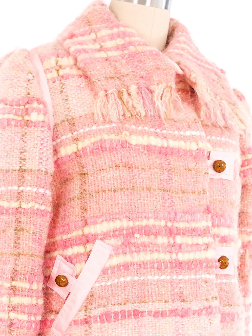 1960s Courreges Pink Mohair Tweed Jacket