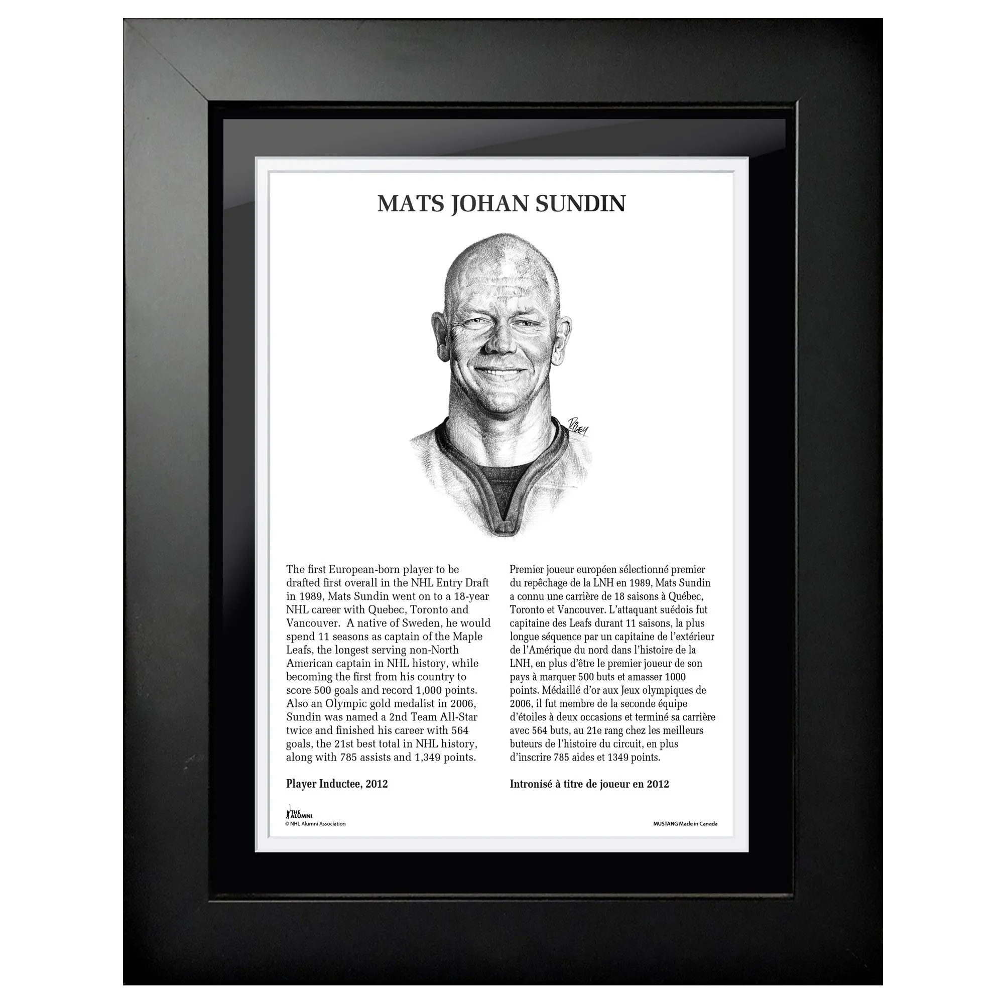 2012 Mats Sundin - NHL Legends 12x16 Frame