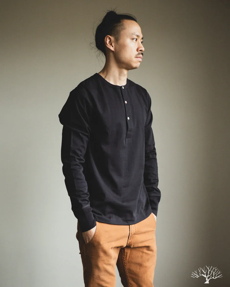 206 Long Sleeve Henley - Charcoal