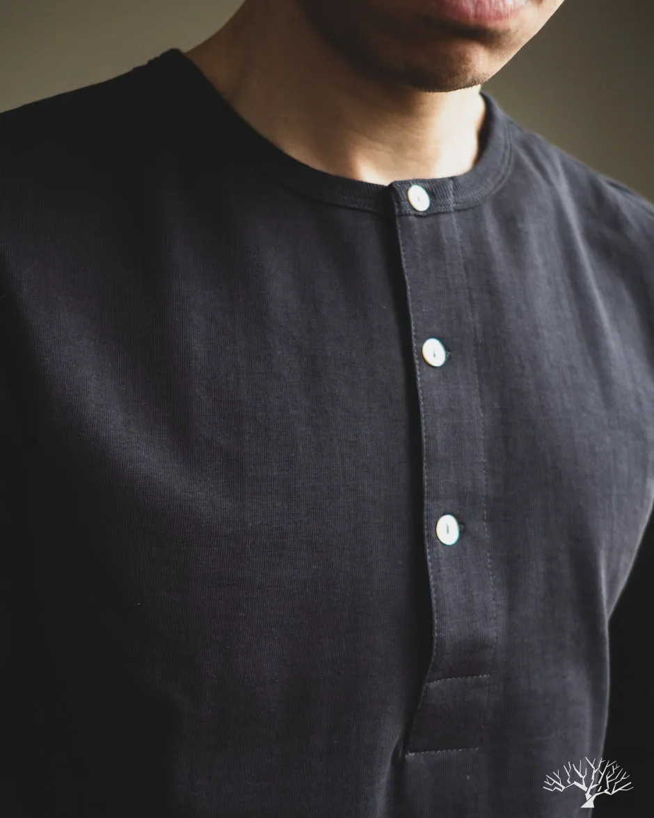 206 Long Sleeve Henley - Charcoal