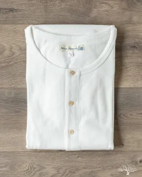 206 Long Sleeve Henley - White