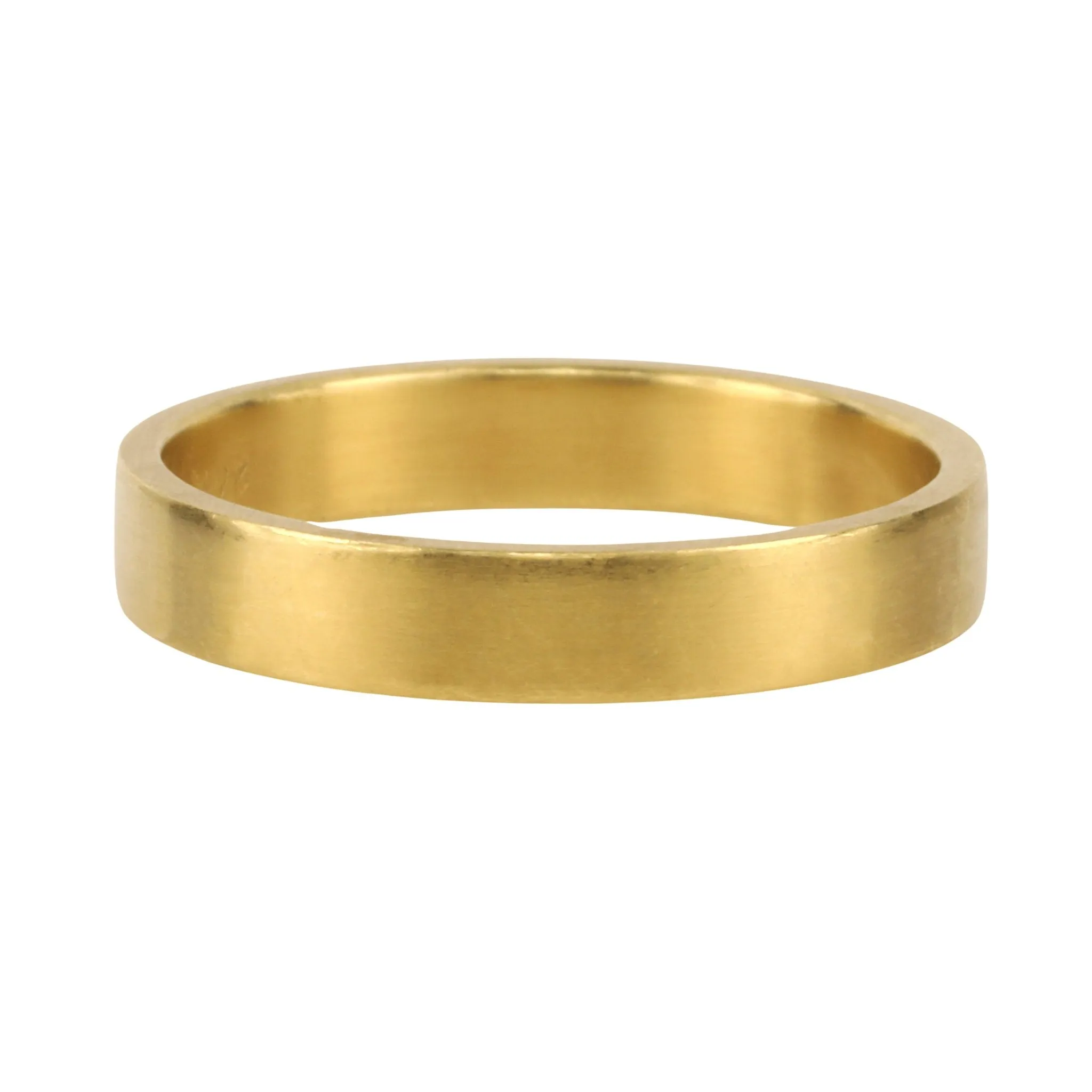 20K Gold 4mm Flat Band Ring