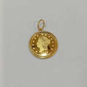 22k / 916 gold Queen Elizabeth Coin with Frame pendant