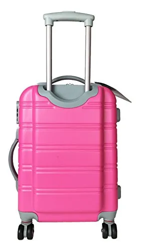 3Pc Luggage Set Suitcase Hardside Rolling 4Wheel Spinner Upright Carryon Travel Pink