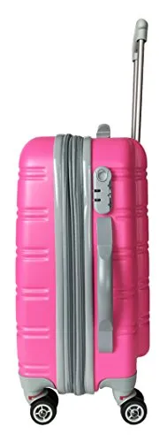 3Pc Luggage Set Suitcase Hardside Rolling 4Wheel Spinner Upright Carryon Travel Pink