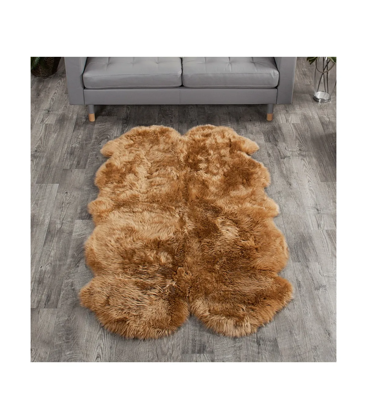 4 Piece Honey Sheep Fur Rug (Quatro): FurSource.com