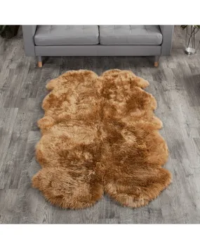 4 Piece Honey Sheep Fur Rug (Quatro): FurSource.com