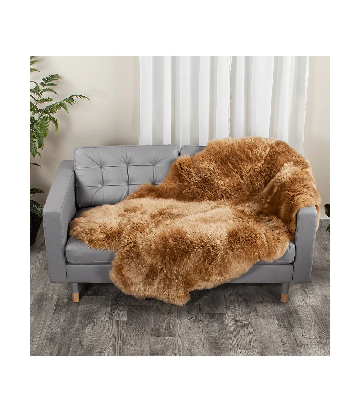 4 Piece Honey Sheep Fur Rug (Quatro): FurSource.com