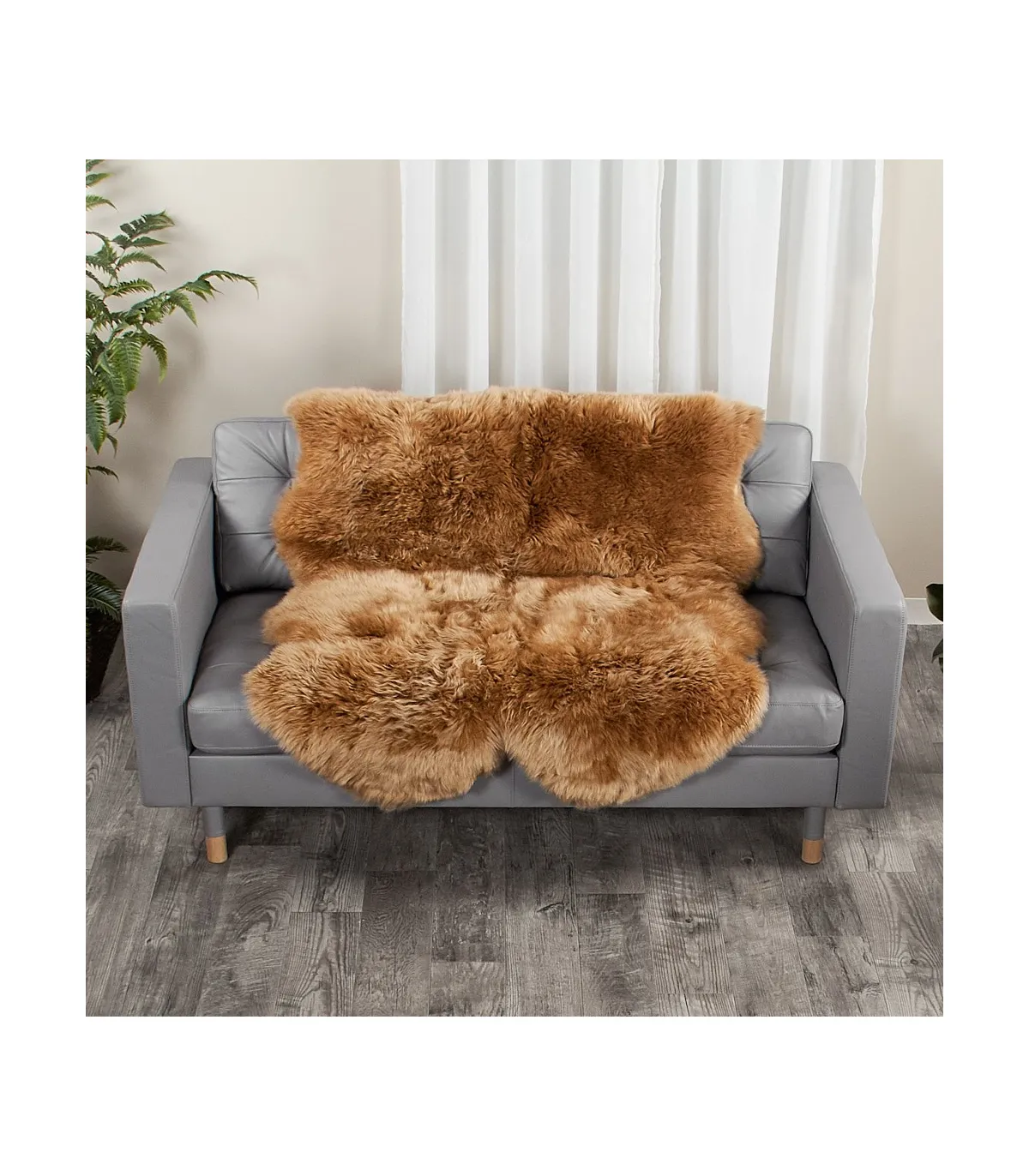 4 Piece Honey Sheep Fur Rug (Quatro): FurSource.com