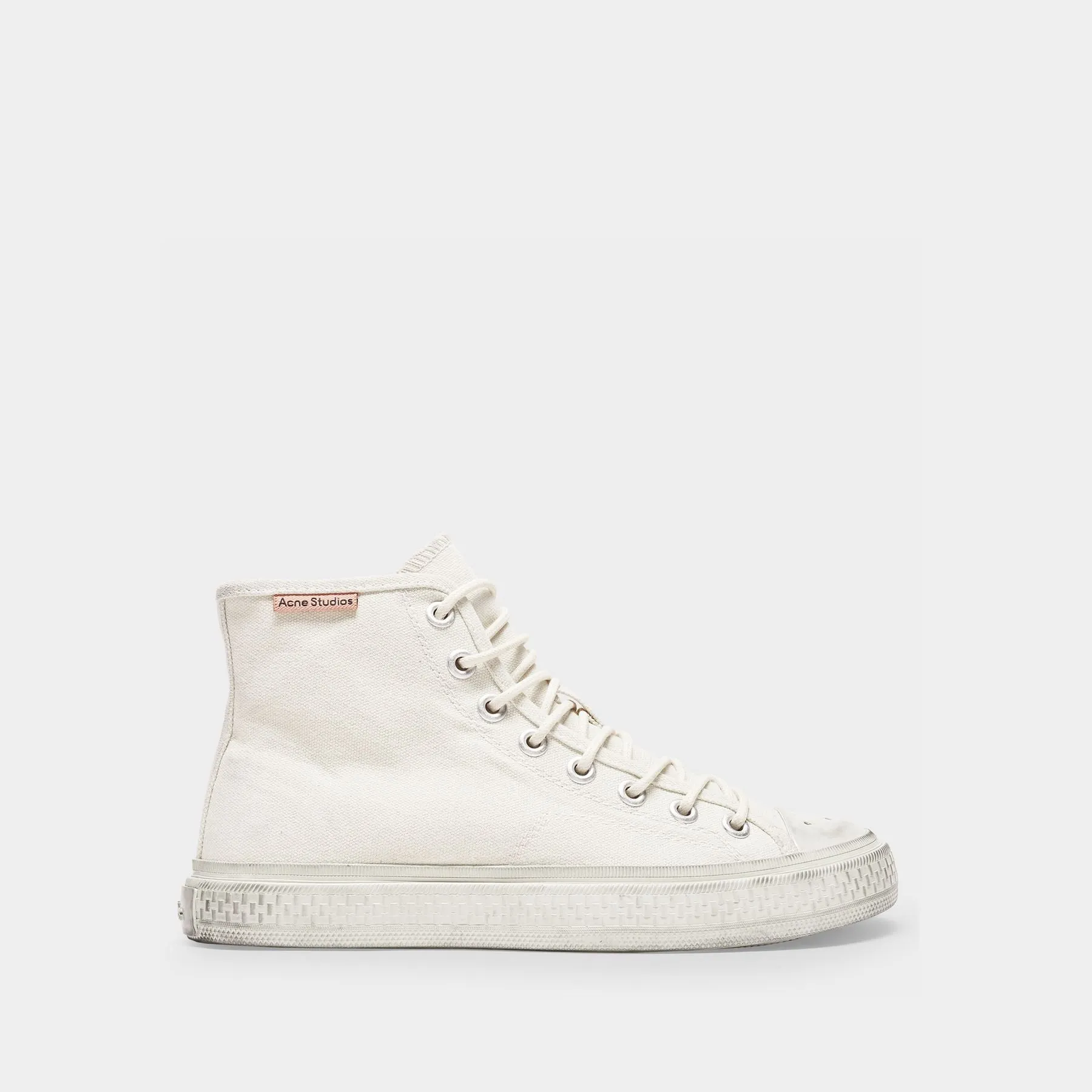 Acne Studios  Ballow High Tumbled Sneakers in Yellow Canvas