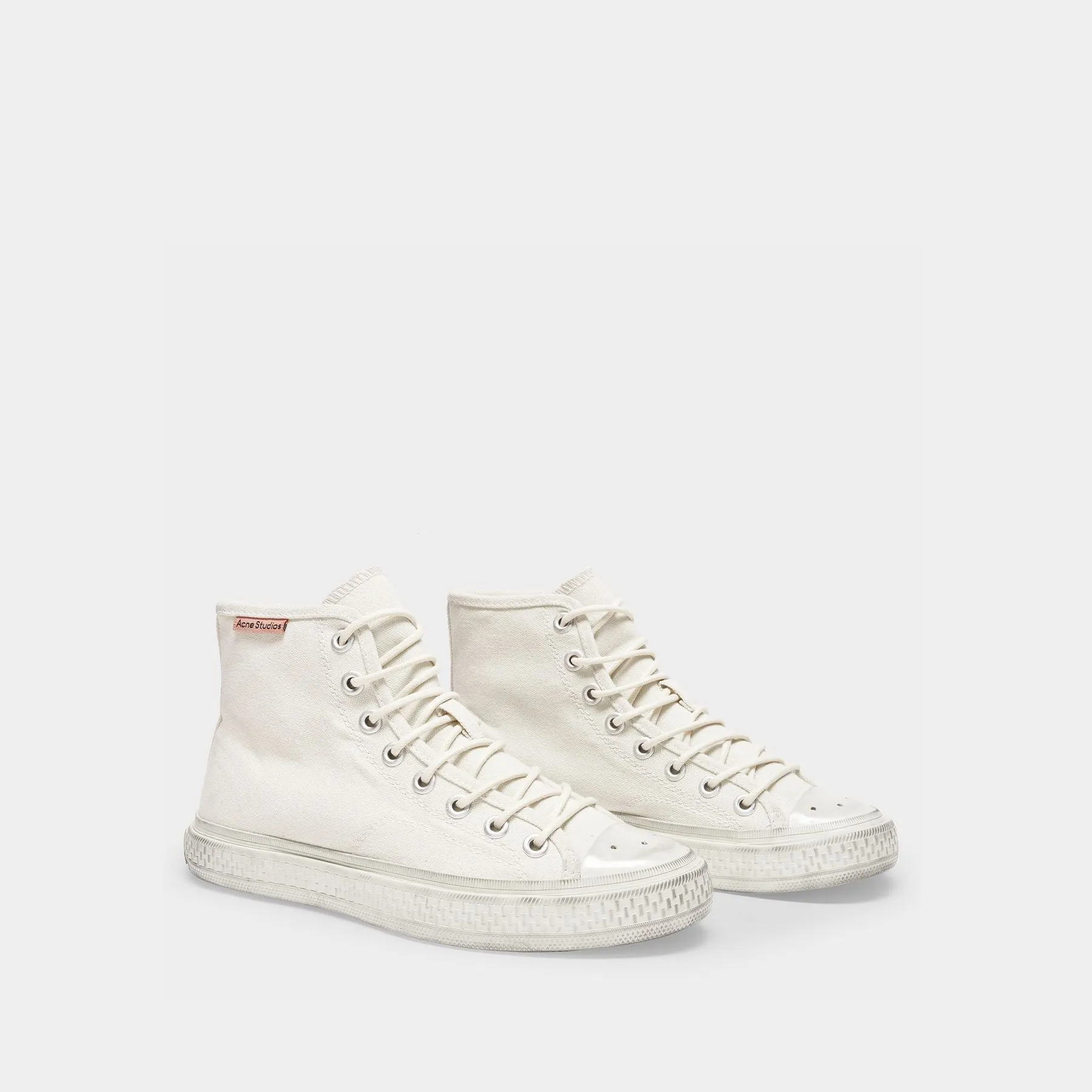 Acne Studios  Ballow High Tumbled Sneakers in Yellow Canvas