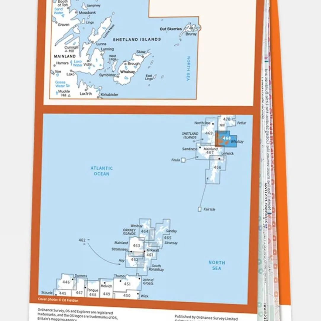 Active Explorer Map 468 Shetland - Mainland North East