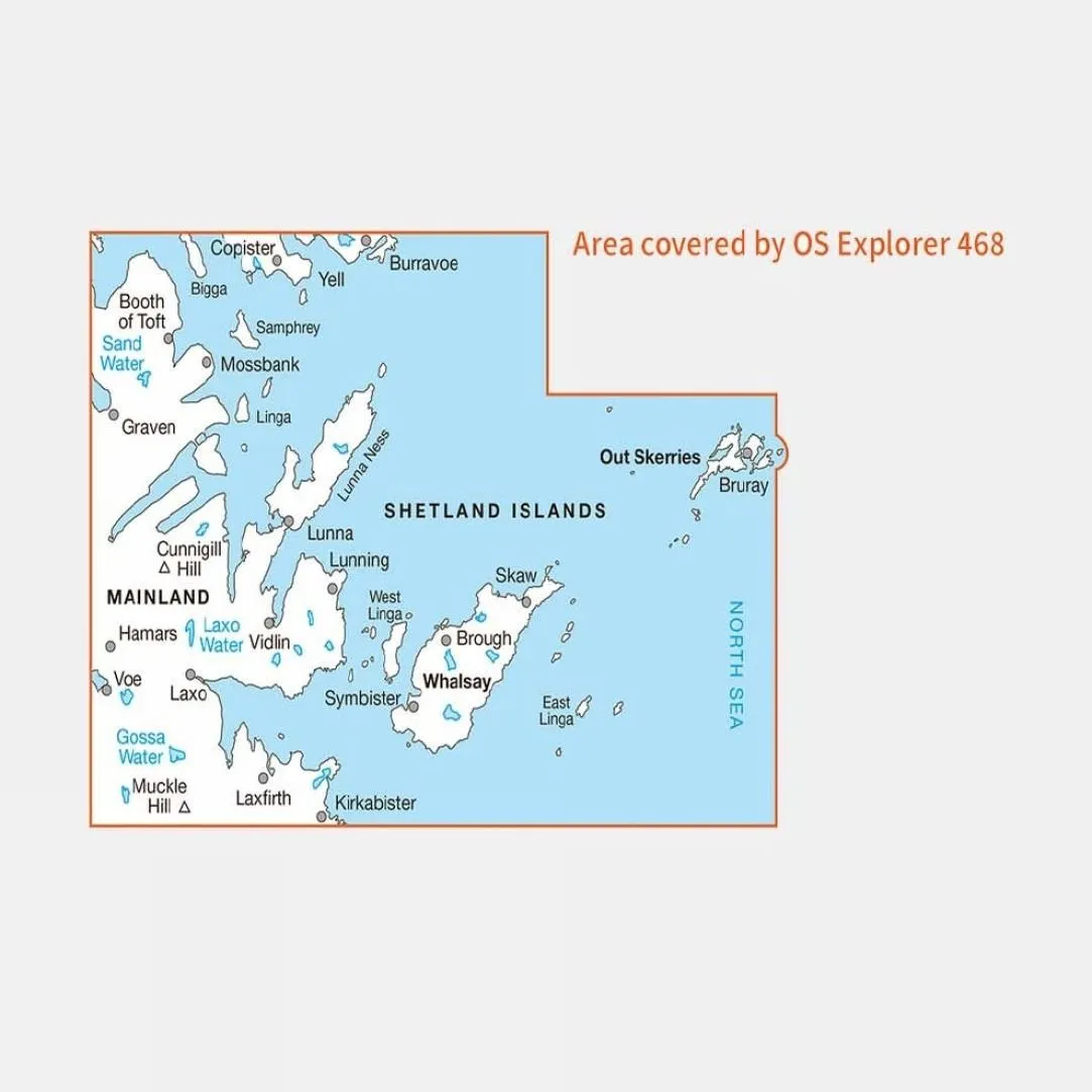 Active Explorer Map 468 Shetland - Mainland North East