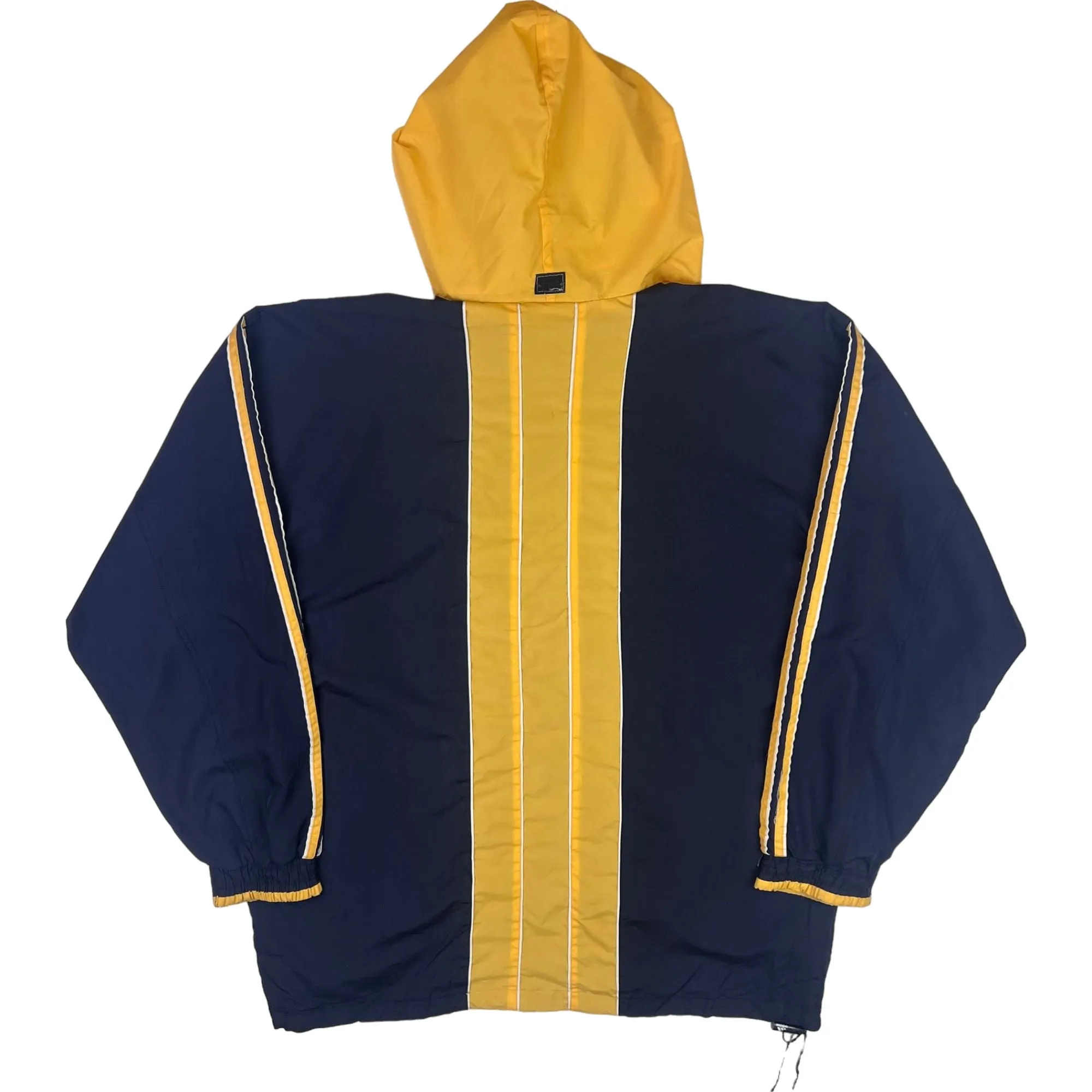 Adidas 90's Full-Zip Hooded Windbreaker Jacket Navy Yellow