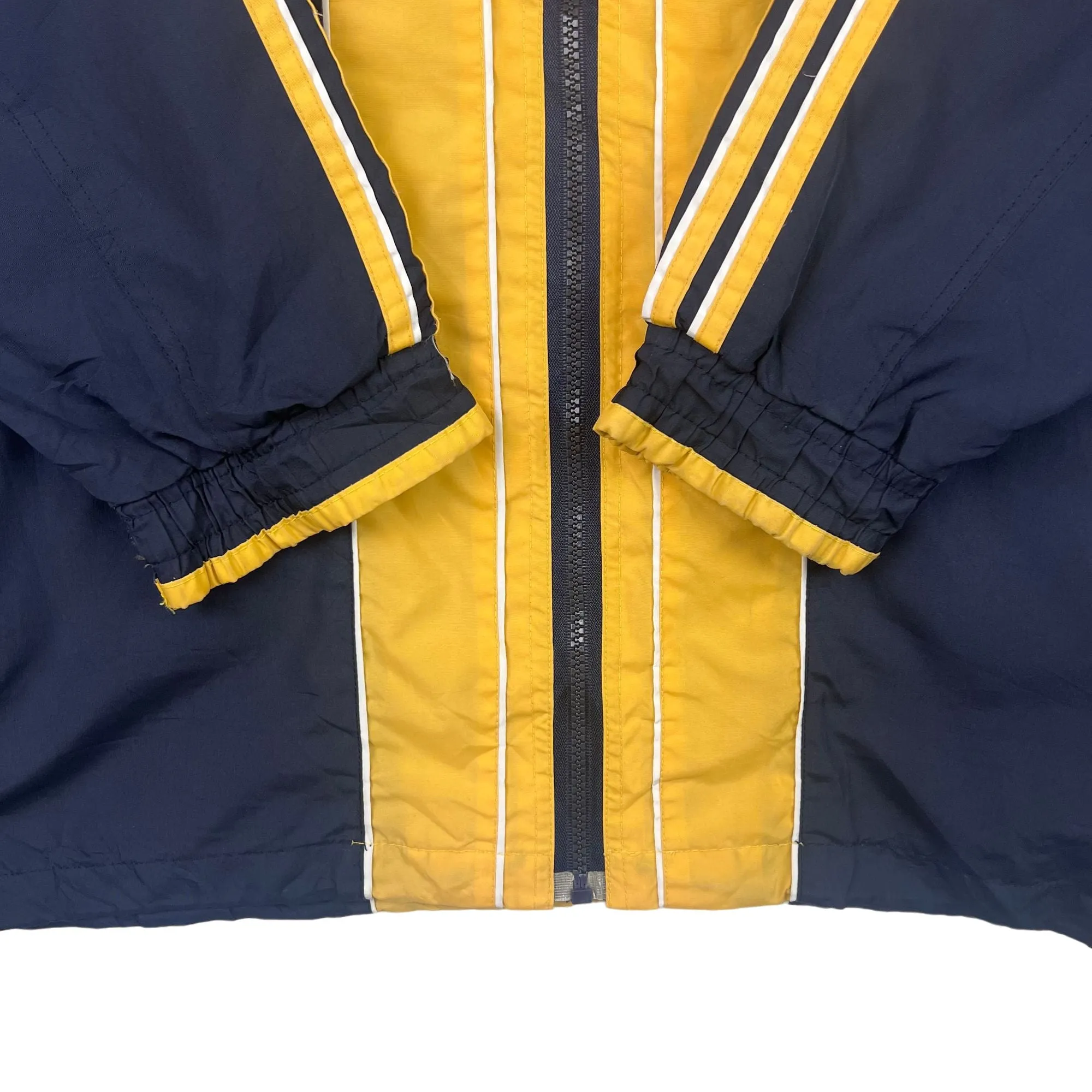 Adidas 90's Full-Zip Hooded Windbreaker Jacket Navy Yellow