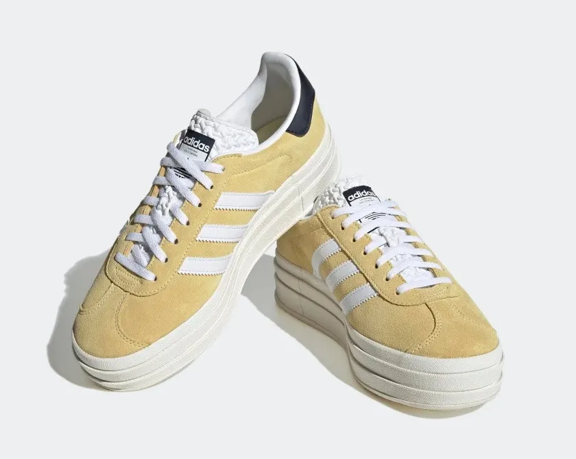 Adidas Gazelle Bold Almost Yellow Cloud White Legend Ink HQ6891