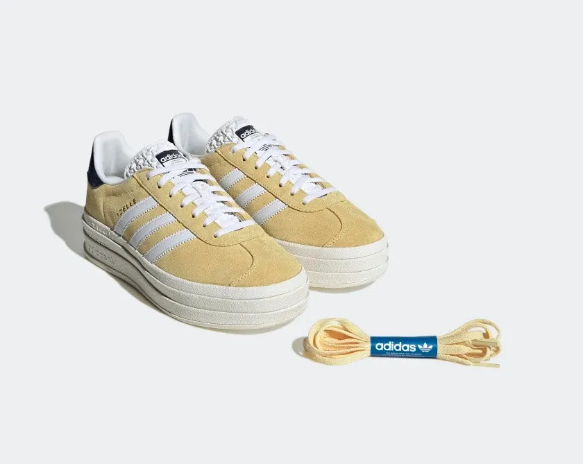 Adidas Gazelle Bold Almost Yellow Cloud White Legend Ink HQ6891