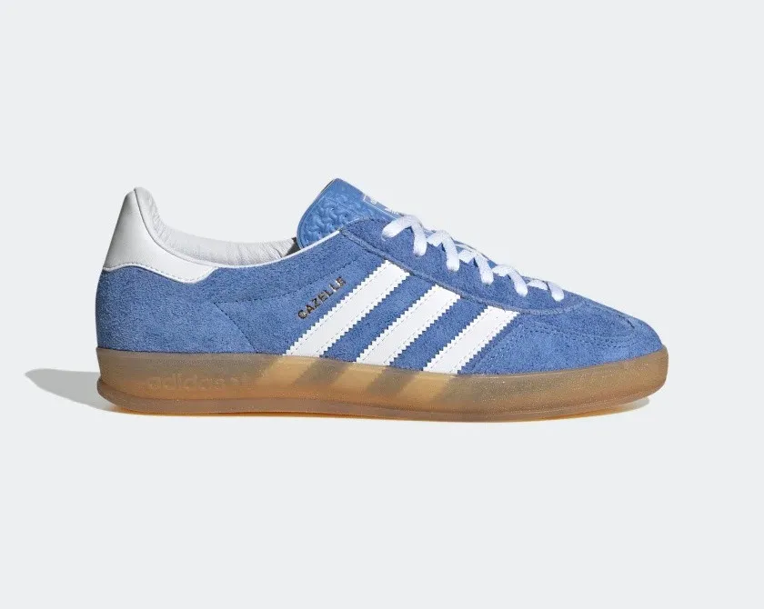 Adidas Gazelle Indoor Scarlet Blue Fusion Cloud White Gold Metallic HQ8717