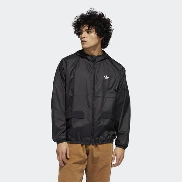 Adidas Lightweight Windbreaker Jacket Black - White