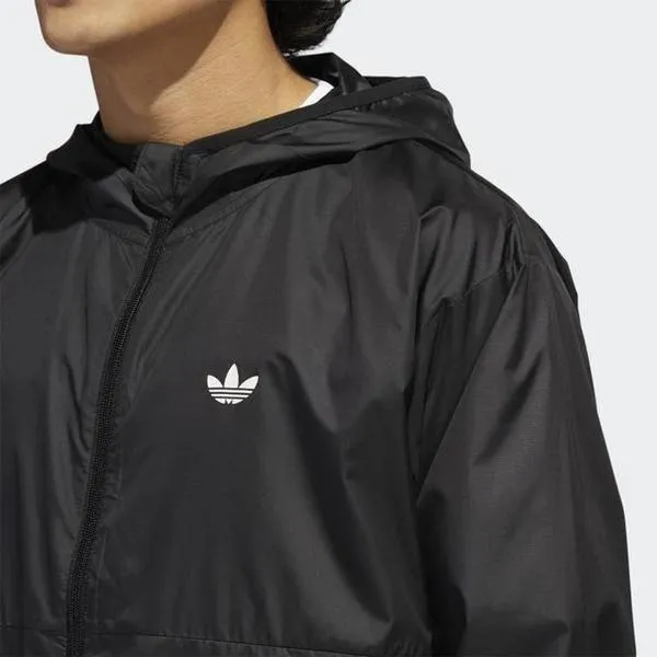 Adidas Lightweight Windbreaker Jacket Black - White