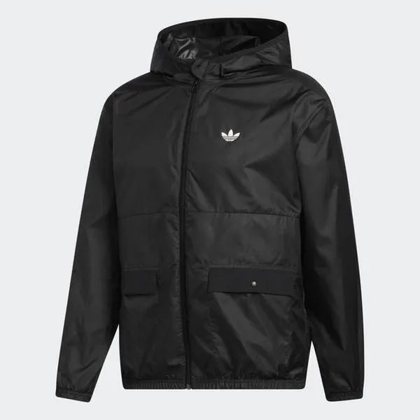 Adidas Lightweight Windbreaker Jacket Black - White