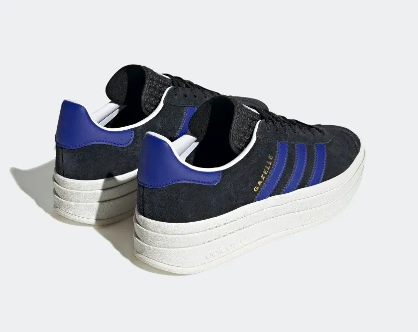 Adidas Originals Gazelle Bold Core Black Lucid Blue Gold Metallic HQ4408