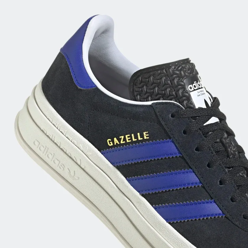 Adidas Originals Gazelle Bold Core Black Lucid Blue Gold Metallic HQ4408