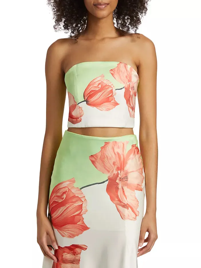 Alice + Olivia - Ceresi Smocked Bandeau Top - Dream Life Sharp Green