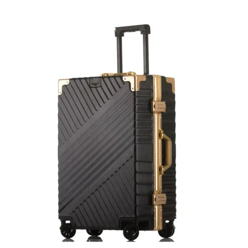 Aluminium Frame Spinner Rolling Luggage Travel Suitcase for Men and Women