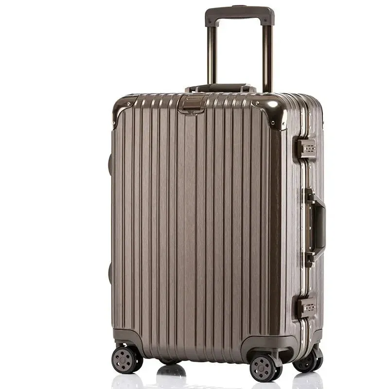 Aluminium Frame Spinner Rolling Luggage Travel Suitcase for Men and Women