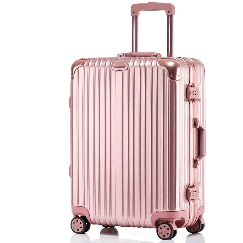 Aluminium Frame Spinner Rolling Luggage Travel Suitcase for Men and Women