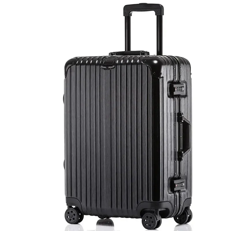 Aluminium Frame Spinner Rolling Luggage Travel Suitcase for Men and Women