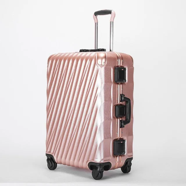 Aluminum Frame+Pc Travel Rolling Lugagge Suitcase Bag,Malas De Viagem Com,Trip Box,Hardside Carry