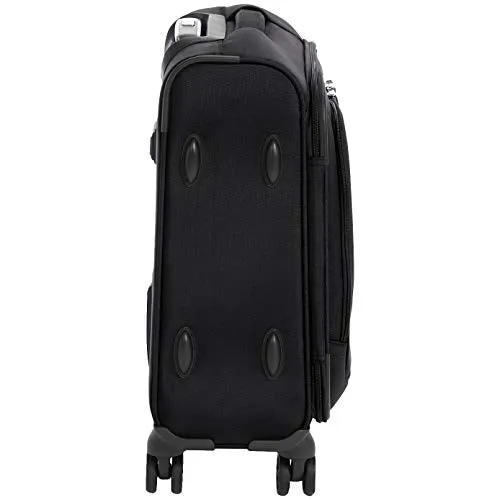 AmazonBasics Expandable Softside Carry-On Spinner Luggage Suitcase With TSA Lock And Wheels - 18 Inch, Black