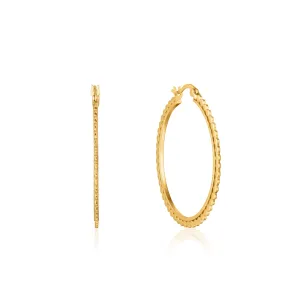 Ania Haie Flat Beaded Hoop Earrings Gold: One Size