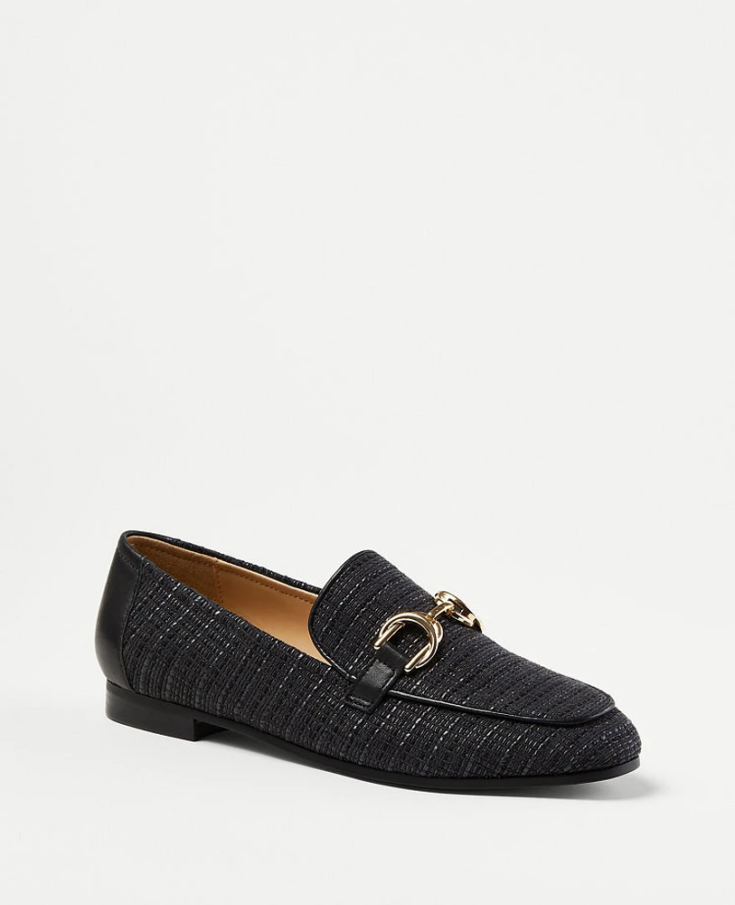 Ann Taylor Chain Bit Straw Loafers Women's