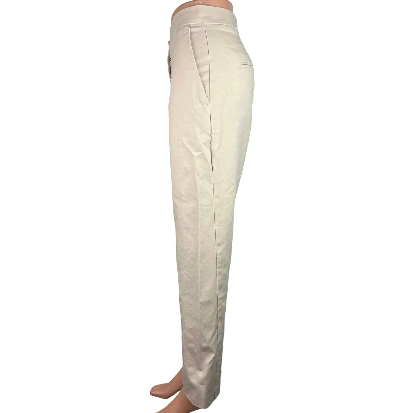 Ann Taylor White High Rise Flat Front Career Straight Leg Dress Pants Size 10