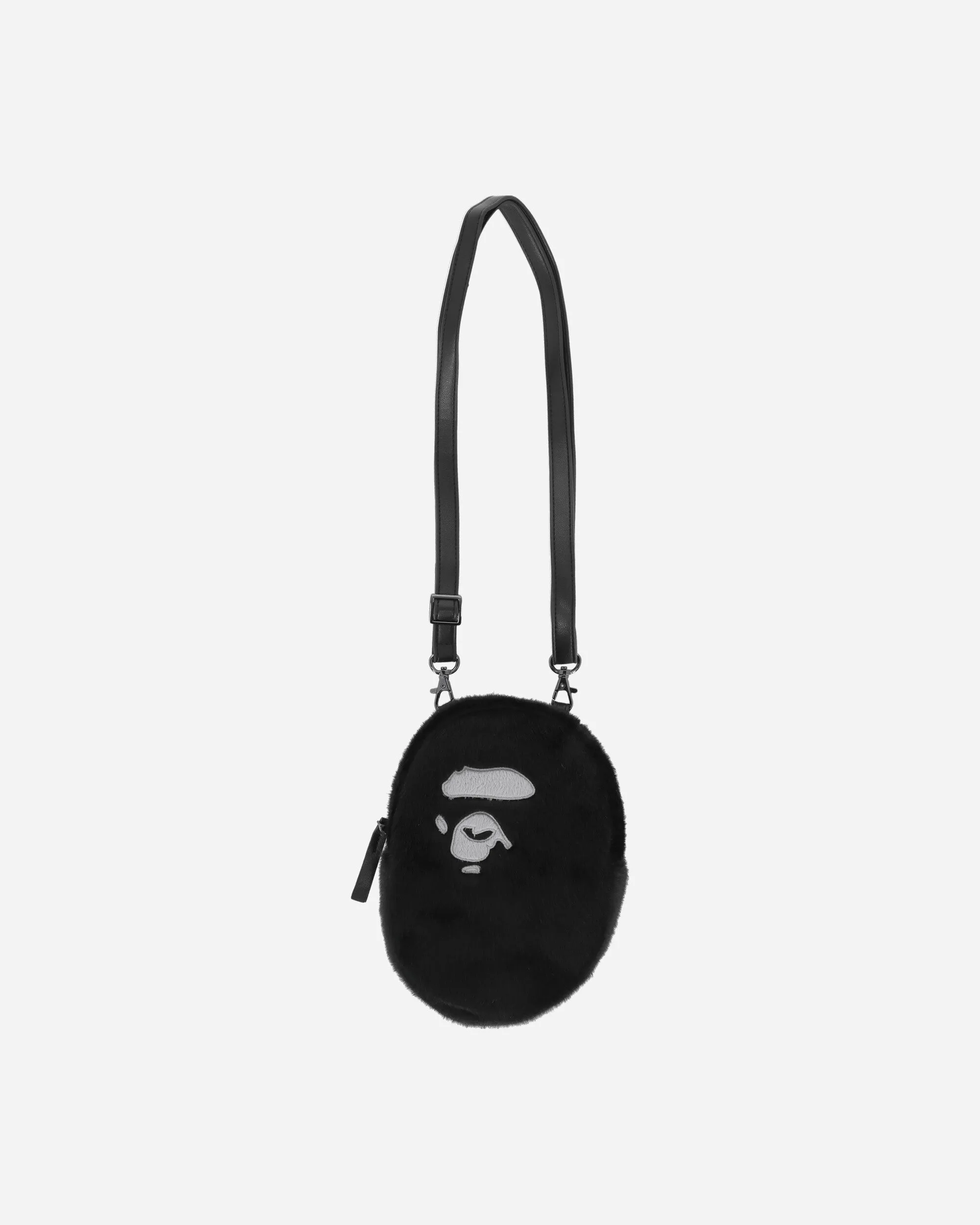 Ape Head Faux Fur Mini Shoulder Bag Black