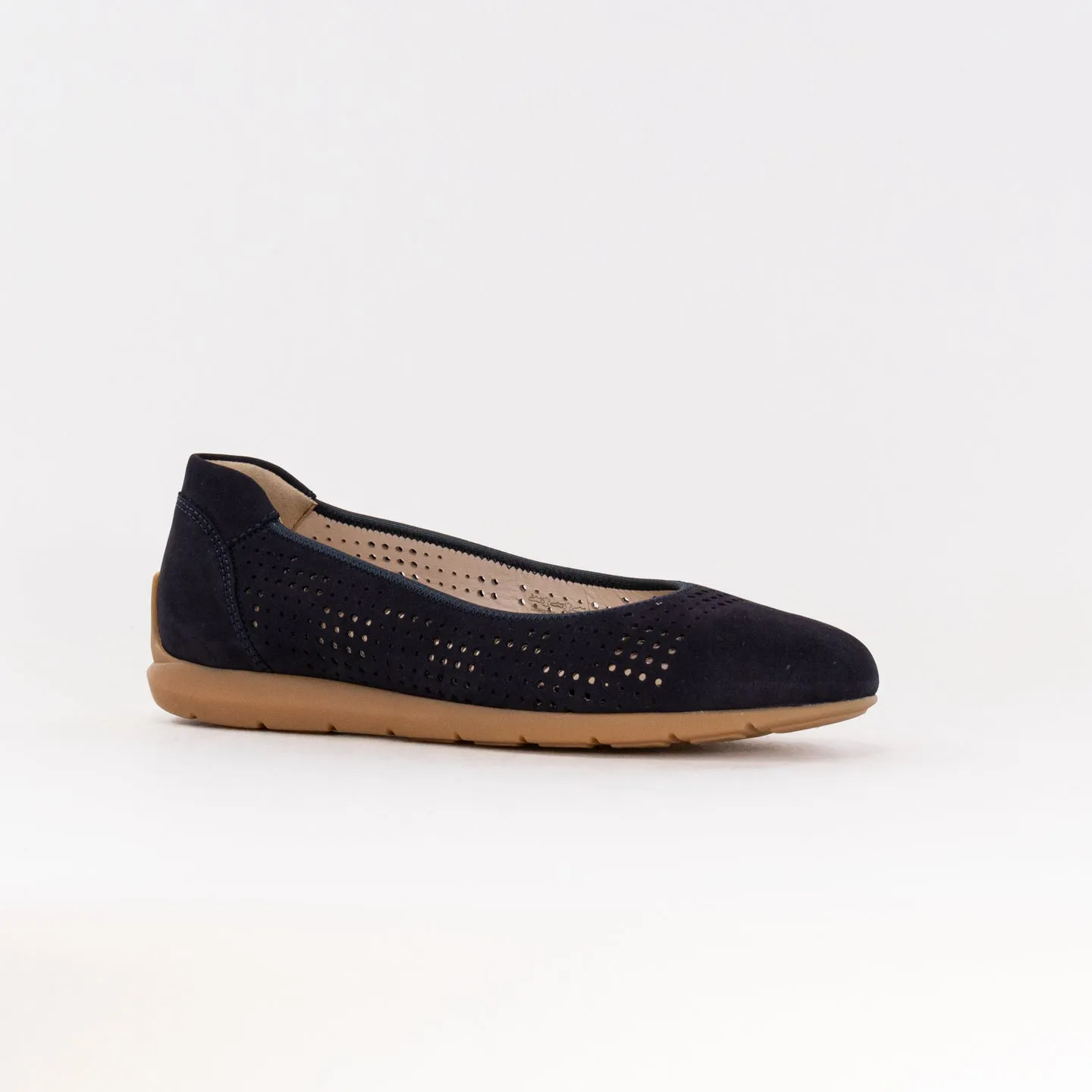 Ara Sarah Perf Ballet Flat (Women's) - Navy Nubuck