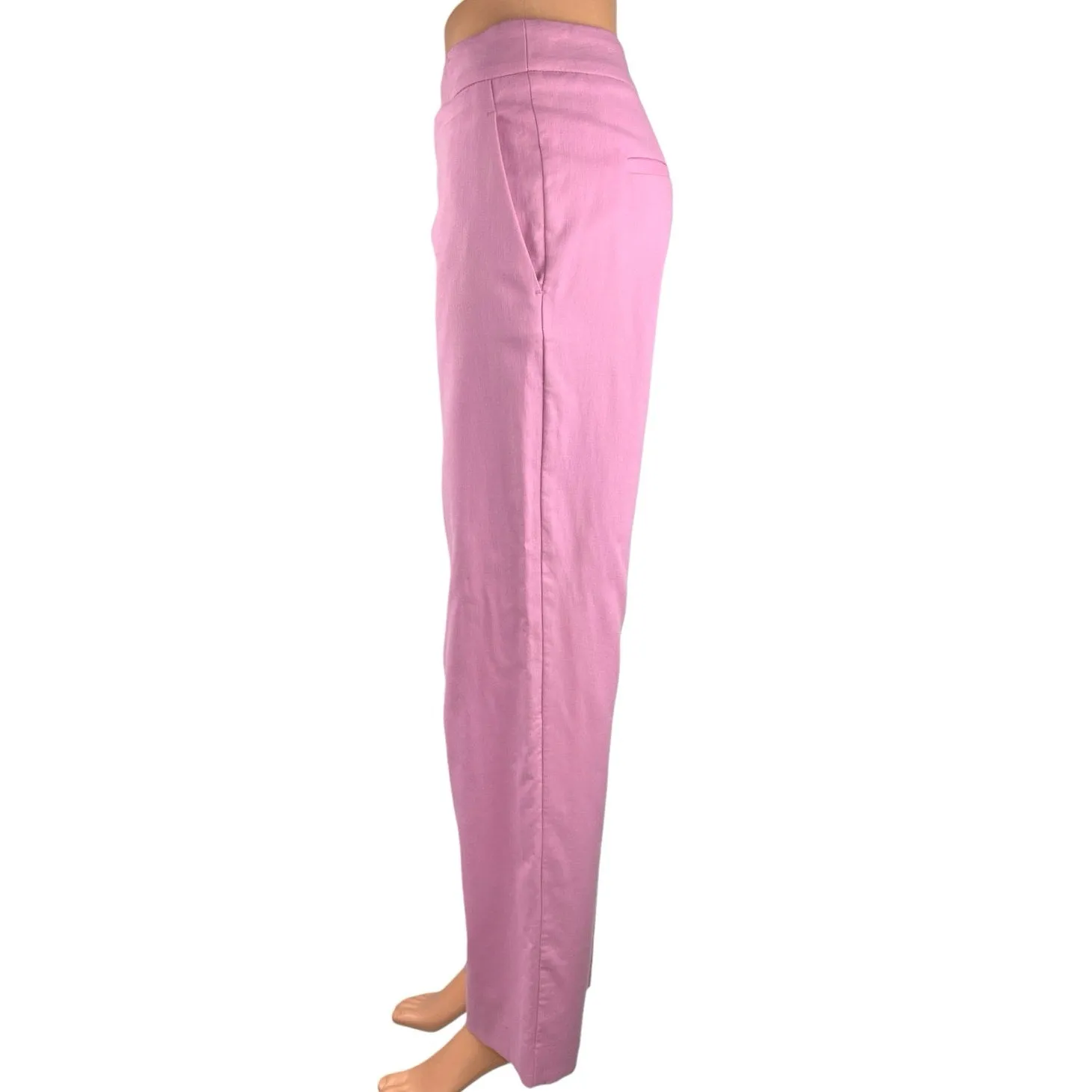 Argent Pink High Rise Flat Front Relaxed Straight Trouser Casual Pants Size 10