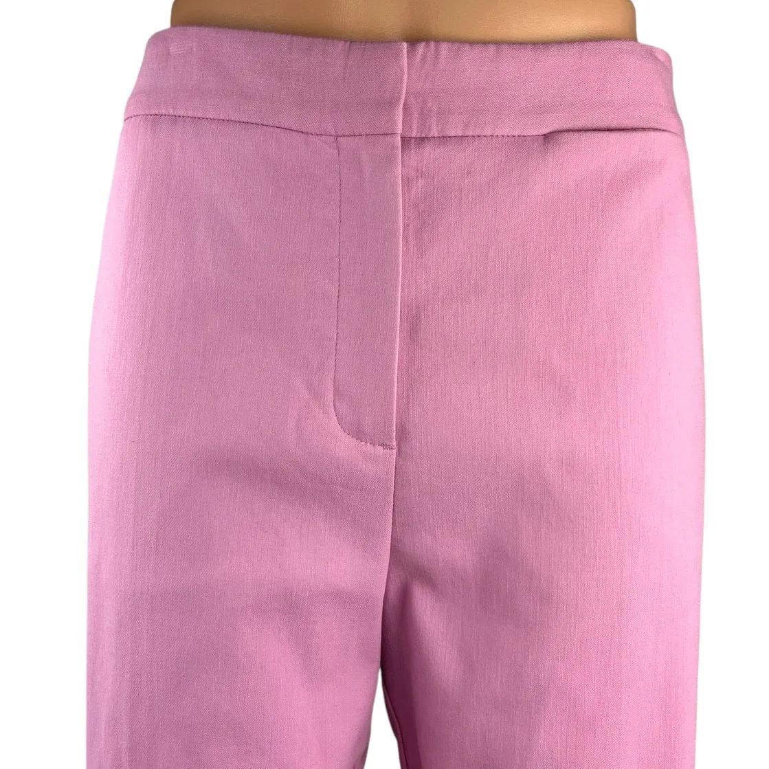 Argent Pink High Rise Flat Front Relaxed Straight Trouser Casual Pants Size 10