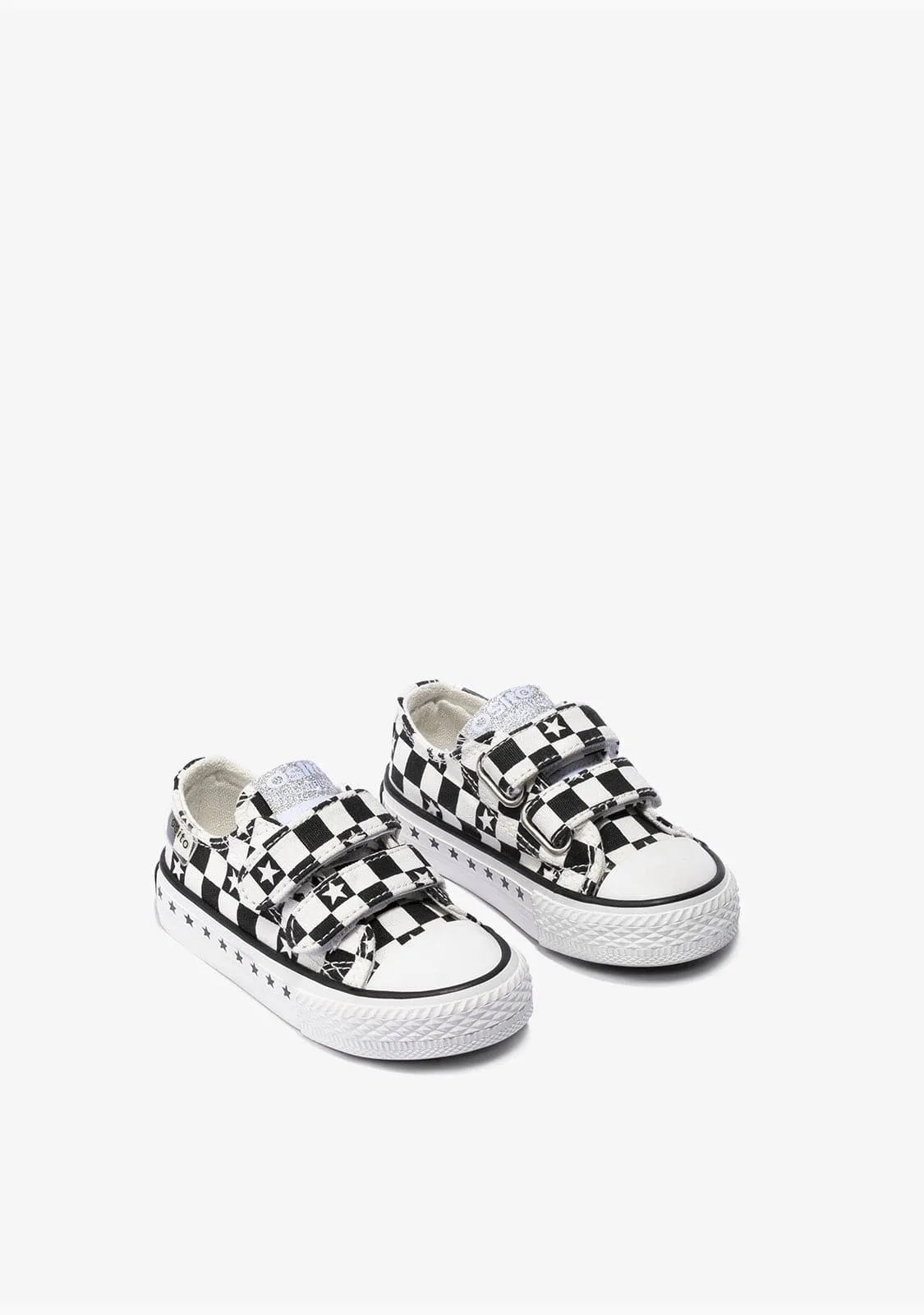 Baby's Black Squares Sneakers Canvas